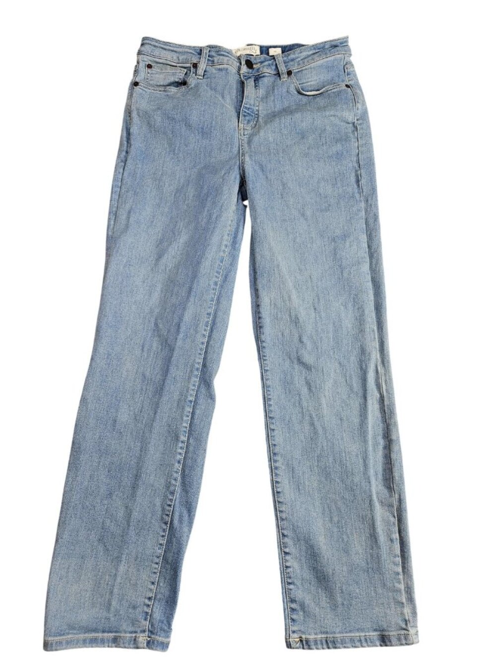Coldwater Creek High‎ Rise Straight Jeans Womens 10P Blue Light Wash Shape Me